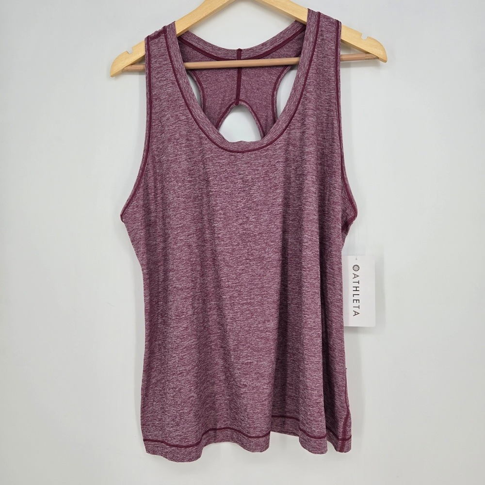 NWT Athleta Nitro Tank Heather Lilac Purple Racerback Keyhole Yoga Top 2X 657788